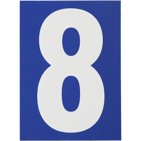 THIRARD - Plaque de signalisation 8, marquage blanc sur fond bleu, panneau PVC adhésif, 65x90mm - THIRARD (1/2)