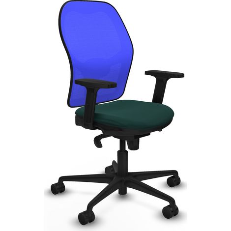 Jorquera sincro malla azul similpiel verde botella brazos 2D base nailon  ruedas 65mm nailon (1/5)