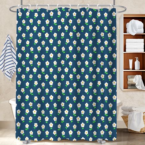 Rideau de douche en polyester 180x180 souple et fluide rideau séchage rapide pour baignoire d’angle (1/5)