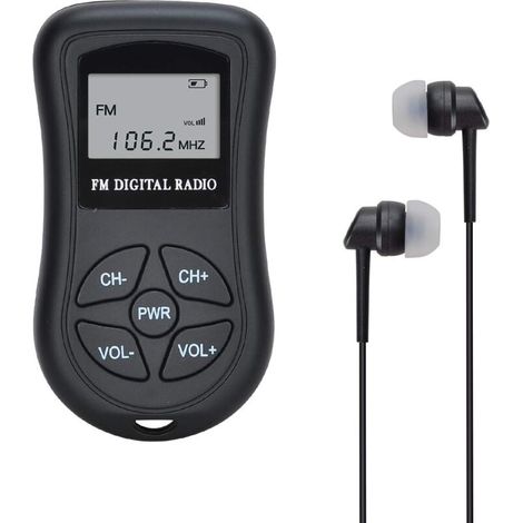 Batteriebetriebenes Taschenradio mit FM-Funktion, tragbares Stereoradio für 60-108 MHz FM-Radio COVVY Mini/w DSP, LCD-Bildschirm und Kopfhörer (1/4)