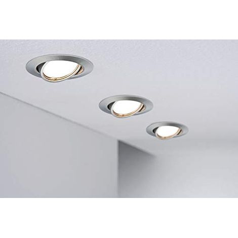 Faretto da incasso Paulmann base 3x5W dimmerabile metallo spazzolato (1/3)