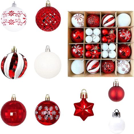 42-teiliges bruchsicheres Weihnachtskugel-Set, einzigartige Kugelornamente für Baum- und Heimdekoration (1/5)