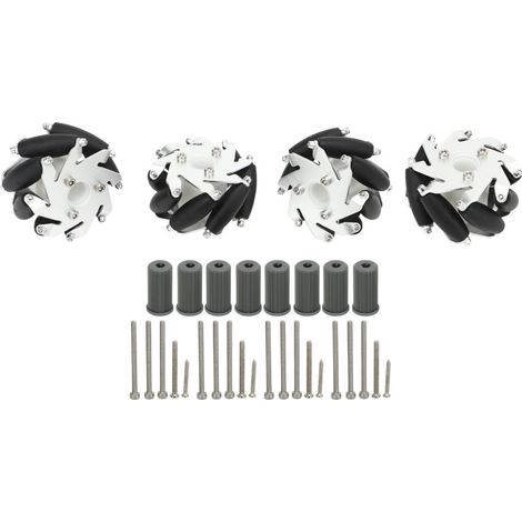 Präzisions-Mecanum-Radsatz (60 mm), omnidirektionales Roboterrad, geeignet für DIY-Roboter, Maker-Teile kompatibel mit Arduino und Raspberry Pi.