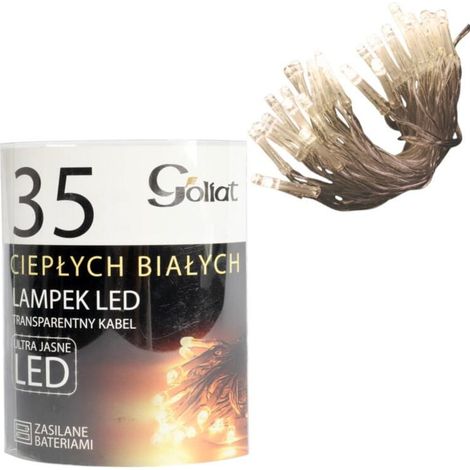 35 luci LED per albero di Natale, luce bianca calda, alimentate da 2 batterie AA (batterie non incluse) - Per uso interno (1/5)
