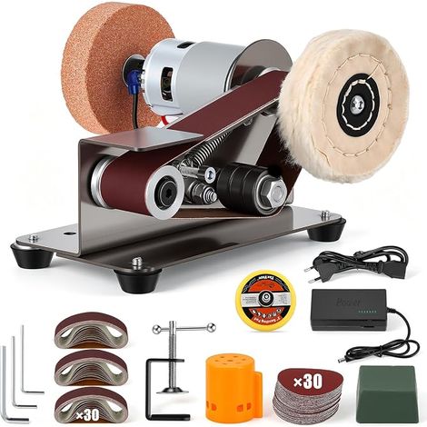 Mini Belt Sander with 30 Sanding Belts and 30 Abrasive Sheets (1/5)