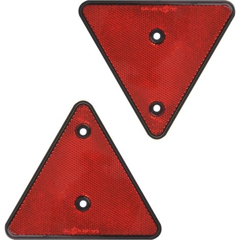 2 catadiottri triangolari rossi forati rifrangenti posteriori omologati Colore - Rosso (1/2)