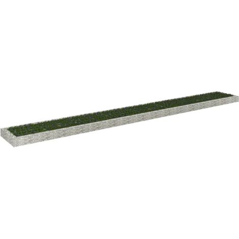 Aiuola rialzata in gabbione di acciaio zincato 800 x 100 x 20 cm Argento 020039899