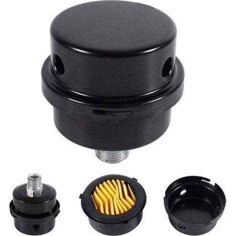 1 pièce 3/8"16MM Silencieux de Filtre à Air de compresseur Métal d'air pour les chaudières à compresseur d'air Couleur Noir