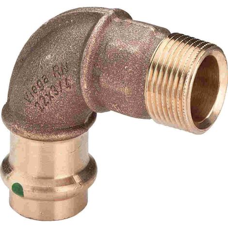 Courbe laiton 90° mâle à visser 3/4 - femelle à sertir ø22