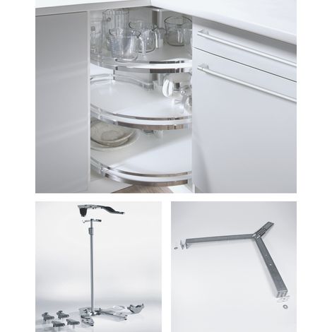 Eckschrank-Drehbeschlag Revo 90° für 800x800 + 900x900 mm (ohne Böden) (1/6)