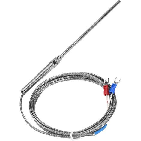 Type K thermocouple with M8 thread, 150 mm probe, 0-400 °C temperature sensor wire (2 m)