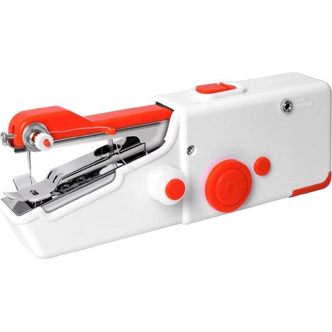Machine A Coudre Portable - 4 Piles AA Ou Alimentation Continue - Pour Vetements Et Projets DIY - Rouge - 1 Unite