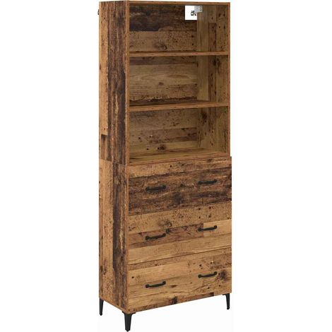 Maison Exclusive - Aparador alto con cajón Madera envejecida 69,5