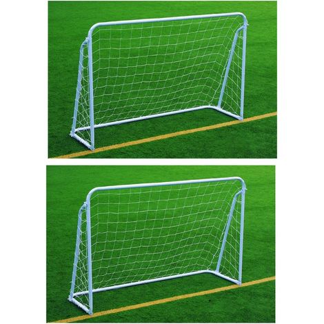 2 Porte da Calcio 180x60x120 in Acciaio con Rete Soccer Goal Calcetto (1/2)