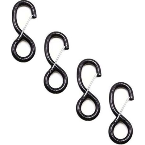 Lot de 4 crochets à cliquet robustes de rechange pour sangles d'arrimà cliquet et sangles à cliquet, crochet en S avec verrou 38 mm x 1500 kg (1/4)