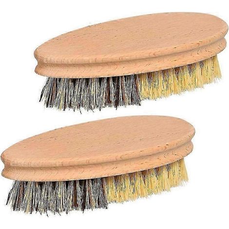 Brosse à légumes à poils durs et souples, brosse de nettoyage en bois naturel pour fruits et légumes de cuisine (1/5)