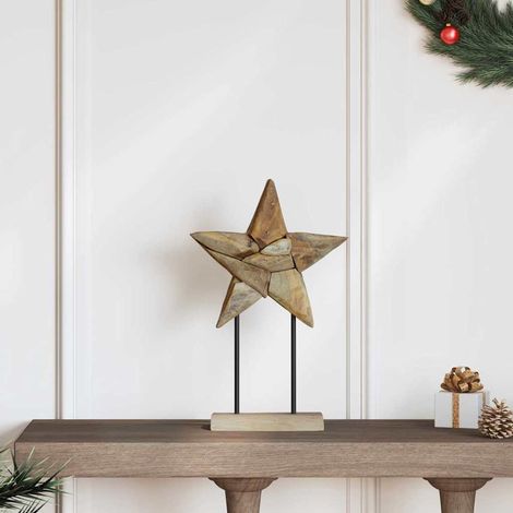 Weihnachtsstern Braun 31 x 15 x 46 cm Massivholz Teak