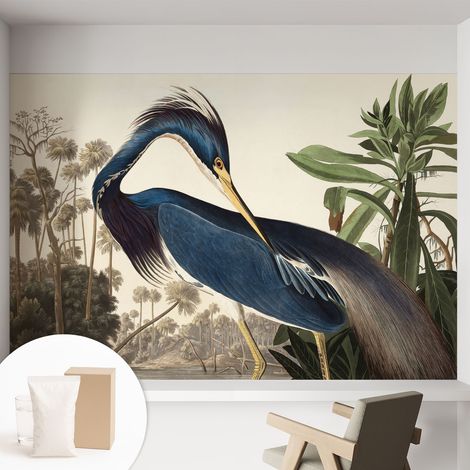 Papier peint intissé à motifs décoratifs pour salon chambre et bureau Décoration murale élégante avec colle Nature exotique 152x104 cm (1/5)