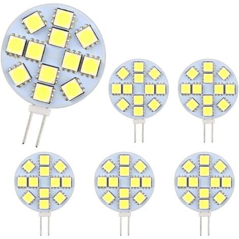 Pair Lot de 10 Ampoules LED G4 DC 12V Non Dimmables Blanc 6000K Remplacement pour Ampoules Halogènes 20W pour Cuisine Camping-Car RV Remorque Bateau