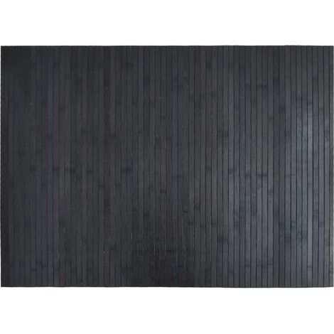 Tapis rectangulaire gris 70x100 cm bambou (1/5)