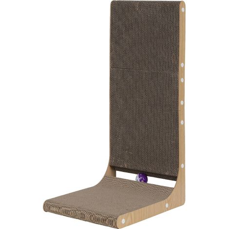 Skylos 68cm High L Shaped Cat Scratching Board with Ball Toy Wall Furniture (1/5)