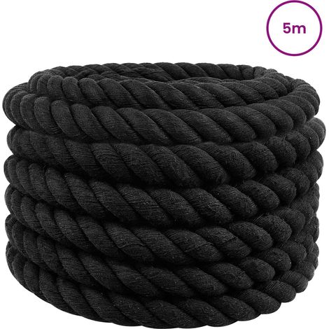 vidaXL Rope Black 6 x 6 x 500 cm Cotton
