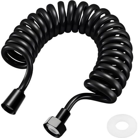 Flexible de Douche pour Bidet Spirale en Laiton Noir Haute Résistance pour Installation Sanitaire (1/5)
