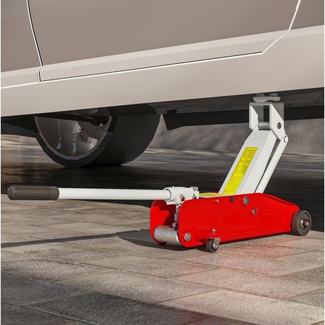 Cric idraulico per auto 2 t, 12-30 cm, acciaio, rosso DESVIAE (1/5)