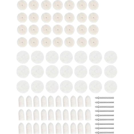 Kit de polissage et de nettoyage de 88 pièces comprenant des disques en feutre et des tampons en laine pour outils rotatifs et accessoires de perceuse