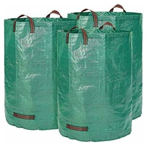 3 sacs de jardin Premium XXL - Sacs de déchets de jardin stables en polypropylène extrêmement robuste (PP) 150gsm - Sacs à feuilles autoportants et pliants (1/4)