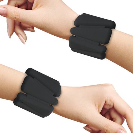 Paire de bracelets lestés réglables pour chevilles et poignets, accessoire de musculation portable pour yoga, danse, natation, haltères et Pilates. (1/5)