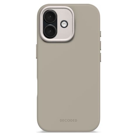 Cover posteriore in silicone antimicrobico Decoded - Custodia protettiva in silicone compatibile con MagSafe per iPhone 17 (tortora tenue)