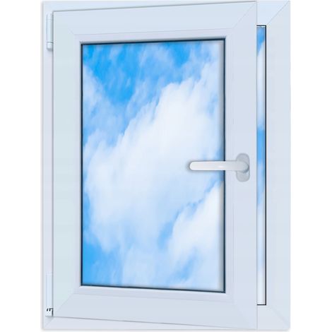 Finestra in PVC bianca 60x80 SINISTRA nuova 600x800 mm a ribalta e a battente con doppio vetro