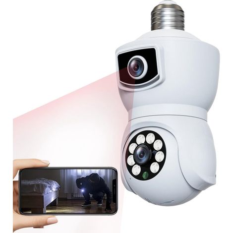 Ampoule Caméra WiFi Extérieure 360° avec Audio Bidirectionnel,Détection de Mouvement,Vision Nocturne 2MP et Installation Facile (1/5)