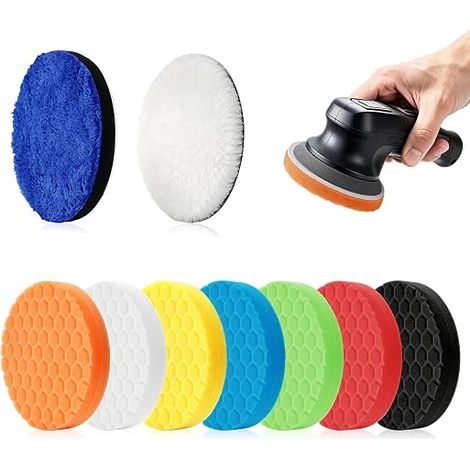 Polishing Pad 150 mm, Polishing Sponge for Car, Polishing Sponges, for Car Polisher Polisher, Polishing Sponge for Eccentric Polisher Sander (1/5)