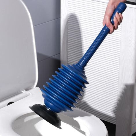 Plongeur Haute Pression - Pour Toilettes Standard Et Éviers - Design Sans Repli - PP - Bleu - 1 Pièce (1/5)
