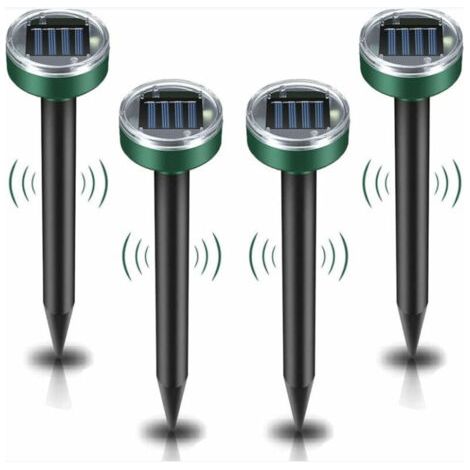 4 pièces Répulsif solaire contre les taupes, répulsif à ultrasons contre les nuisibles - Lutte contre les taupes avec IP44 imperméable à leau, répulsif pour les taupes de jardin Mole Repellent (1/5)