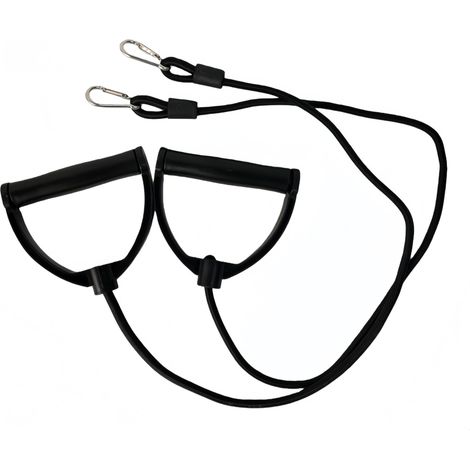 1 paire de bandes de résistance avec poignées et clips — Bandes de fitness de type pédalier, adaptées pour le renforcement musculaire, l'entraînement à domicile, le yoga et le Pilates. (1/5)