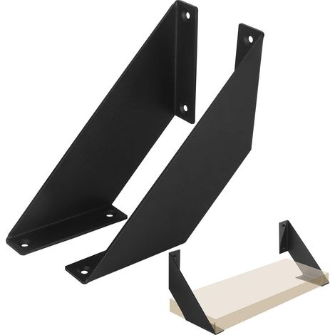 Equerre Etagere Murale, Equerre Metal de étagère Robuste, Equerre Fer Forge pour Etageres Bricolage 15cm 2 Pcs (1/5)