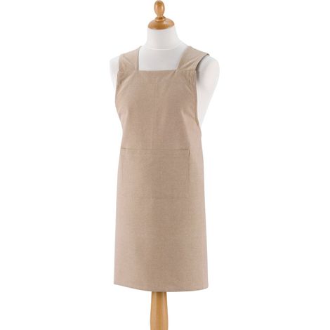 Tablier de cuisine style japonais en coton recyclé et polyester Naturel 120 x 85 cm - PANGIVO (1/3)