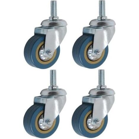 Lot de 4 360° Roulettes pour Meubles 75mm M10 Roulette Charge Lourde Pivotante (1/5)