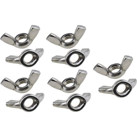 Écrous à oreilles M4 (paquet de 10) zingués pour vis et fixations - Fixations robustes certifiées conformes aux normes ISO965 et DIN315 M4 (11 mm x 21 mm) (1/5)