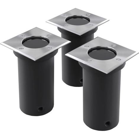 INLIFE Lampes encastrées au sol d'extérieur 3 pcs Carré (1/5)