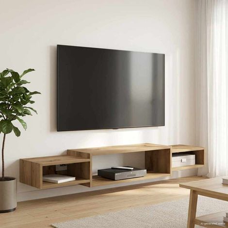 vidaXL Mobile TV da Parete A parete Rovere Artigianale (1/5)