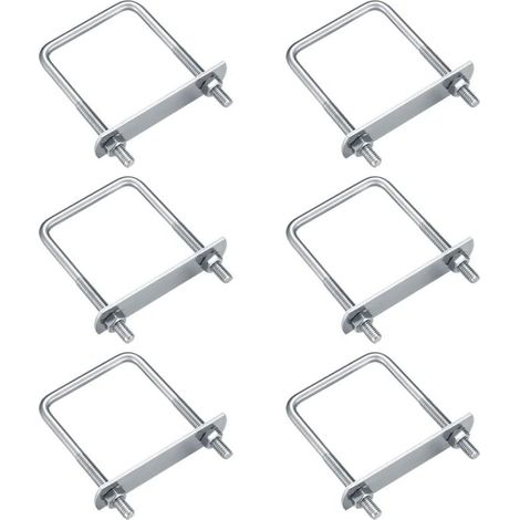 – Boulons en U M6 – Acier inoxydable 80x50mm – Lot de 6 pièces – Résistants à la corrosion pour fixation tuyaux et tôles (1/5)