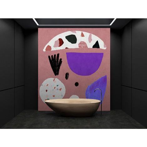 Papier peint panoramique rouge et coloré design Tapisserie panoramique salle de bain art moderne Papier peint panoramique abstrait tendance (1/3)