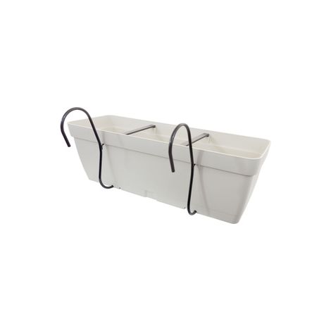 Jardinera 40 cm con soporte de fijación curvo - Blanco