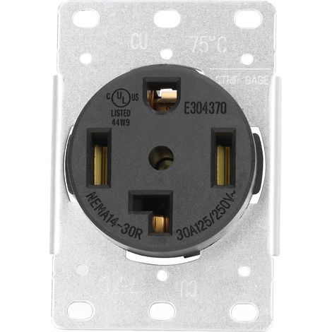 Connecteur femelle prise industrielle 4 trous 30A 125V/250V norme américaine, prise de courant encastrable. (1/5)