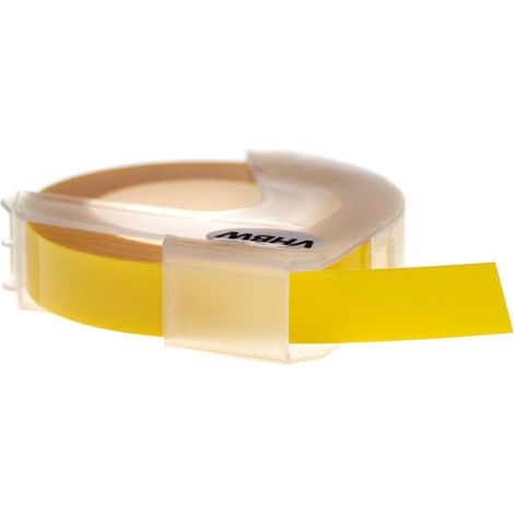 vhbw 3D Embossing Label Tape compatible with Phomemo E975 Label Printer 3m x 9 mm, White on Bright Yellow (1/2)