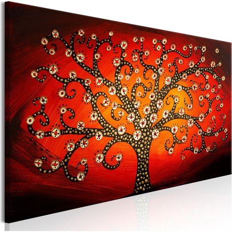Tableau Fiery Tree Narrow - 120 x 40 cm (1/4)